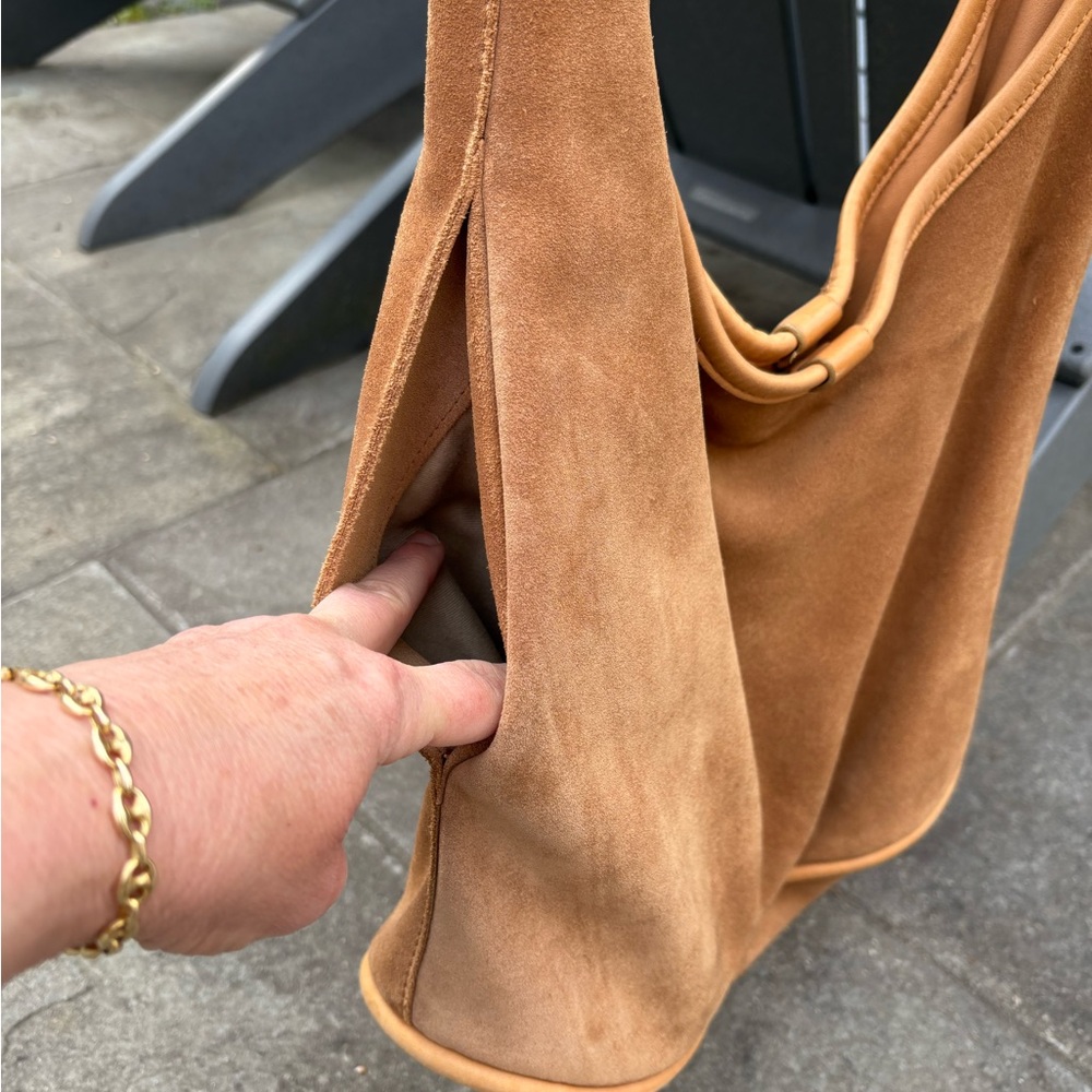 UGG Tan Suede Crossbody Bag with Relaxed Design - Picture 3 of 14